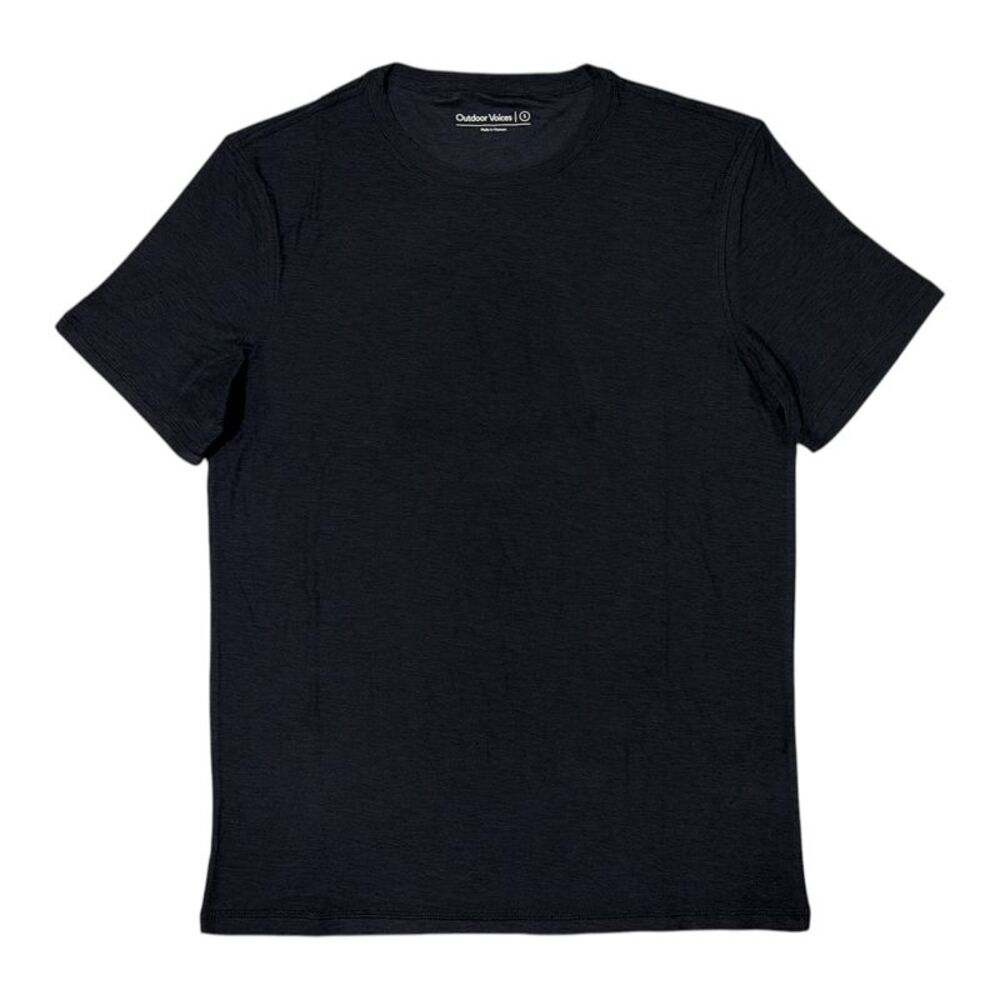 Black Heather - Outdoor Voices Men's Classic Fit Soft & Lightweight CloudKnit T-